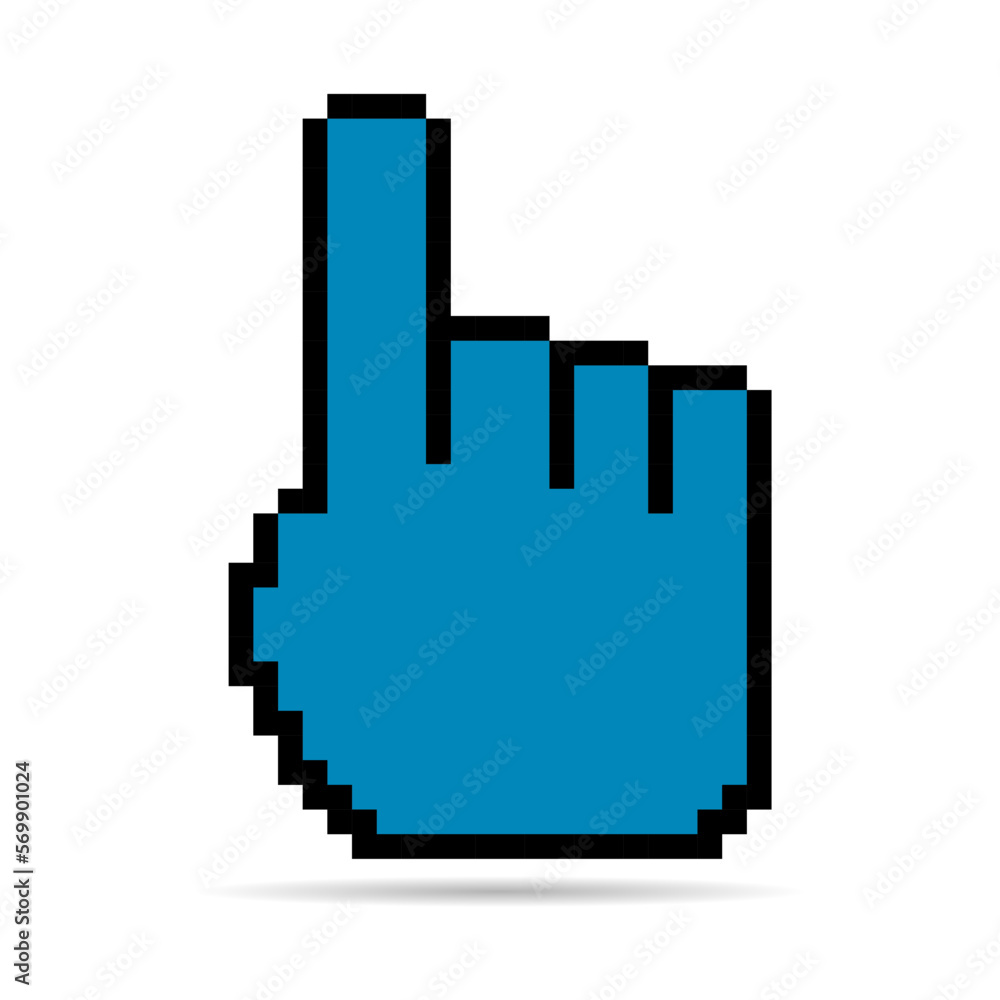 Aufkleber mouse cursor pixel shadow icon, web click symbol, computer pointer vector illustration