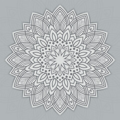 luxury ornamental mandala design background in gold color