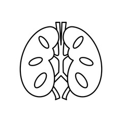 Human kidneys icon flat vector illustration of human organs kidney symbol for web design medicine anatomy for clinic hospital