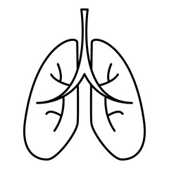 Human lungs icon flat vector illustration of human body organ lungs symbol for web design medicine anatomy for clinic hospital