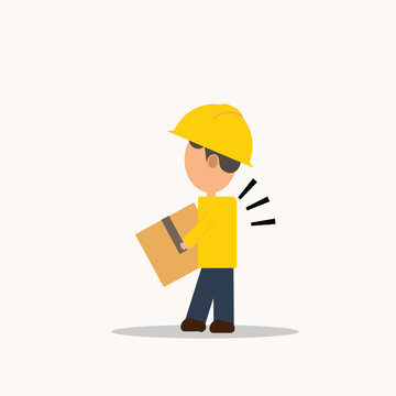 Construction Accident vector , injury work place illustration