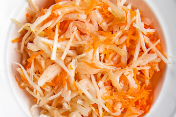 cabbage salad sauerkraut pickled vegetable meal food snack on the table copy space food background rustic top view