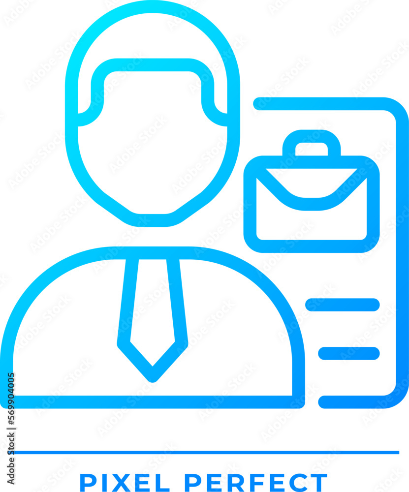 Poster recruitment pixel perfect gradient linear vector icon. hiring process. choosing candidate. job posit