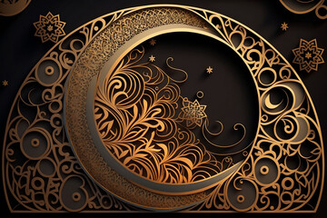 Elegant Background Designs for Islamic Holiday Celebration Invitation Cards with Generative AI