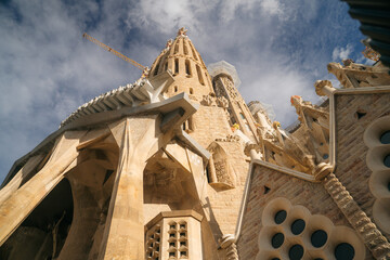 BARCELONA, SPAIN: 5.2.2023: details from La Sagrada Familia 
