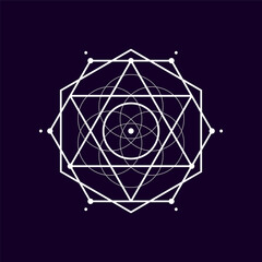 Fototapeta premium Geometric magic shape isolated alchemy sacred sign