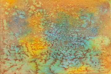 Abstract texture of watercolor painting on paper. Texture made by salt.