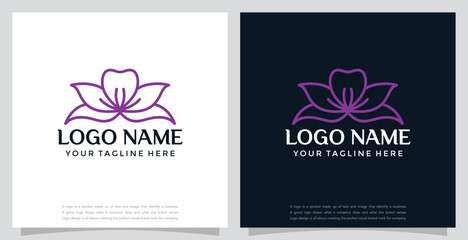 vector lotus flower logo icon. linear style.
