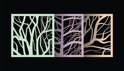 Tree texture form, Laser cut CNC design template pattern