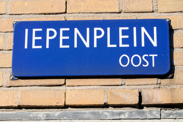 Street Sign Iepenplein At Amsterdam The Netherlands 7-2-2023