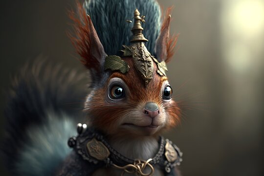 picture of a colorful crazy squirrel