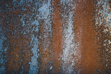 Rusty metal surface flat backdrop.