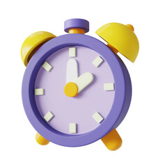 Purple desk clock bedroom 3D Icon