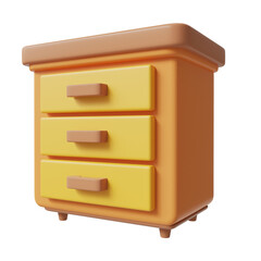 brown desk bedroom 3D Icon