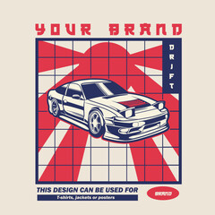 Car Vector Illustration For Conceptual Design. Good for poster, sticker, t shirt print, banner. © Nehemialeo