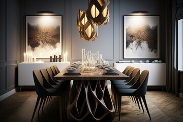 Dining room design. Generative AI