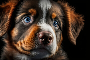 The Precious Puppy: A Cute Close-Up Portrait. Generative ai