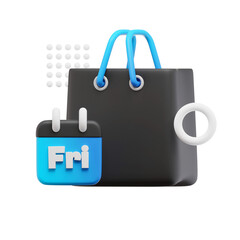 Black Friday purse 3D Icon