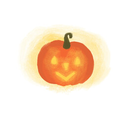 Obraz premium Halloween pumpkin on white background. Happy Halloween.