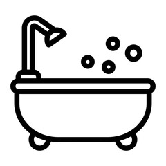 bath tub line icon