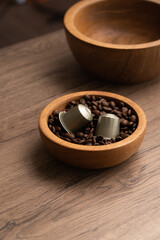 Coffee capsules . hazelnuts
