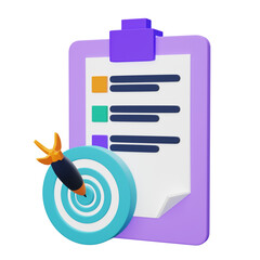 Purple board analysis target 3D Icon