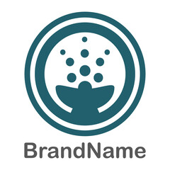 Obraz premium Vector of fountain in circle shape, icon for business identity, flat graphic design. Concept for successful business. Isolated icon on white background.