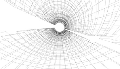 Abstract architecture design 3d drawing