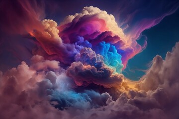 Clouds with many colors. Generative AI