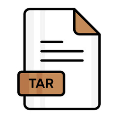 An amazing vector icon of TAR file, editable design