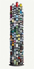 babel tower colorful rainbow, generative by AI