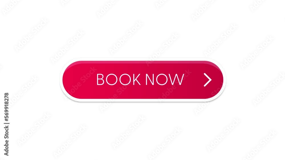 Poster Book now web interface button. Label tag animation.