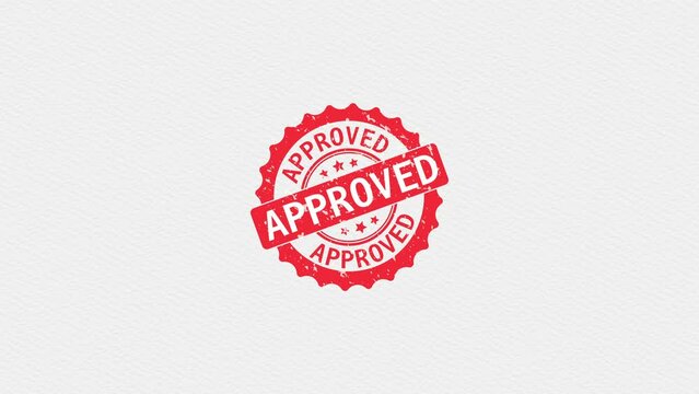 Approved grunge retro red isolated stamp on white background. Motion Graphics