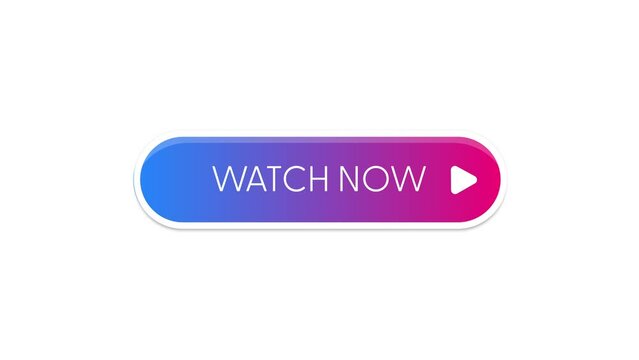 Watch now web interface button. Label tag animation.