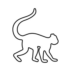 monkey icon on white background, vector illustration.
