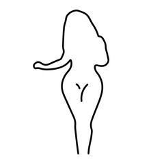 girl silhouette icon on white background, vector illustration.