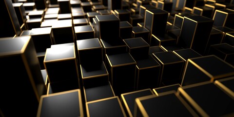Obraz premium Dark cubes abstract background. Minimalistic design