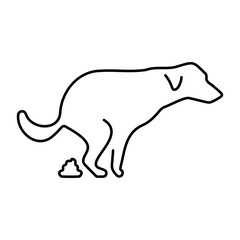 poop dog icon on white background, vector illustration.