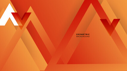 Abstract orange gradient background, with trendy geometric graphic design. Simple minimal triangle yellow and orange gradient pattern background.