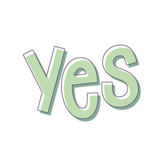 Yes text design, Calligraphic yes icon. Vector illustration.