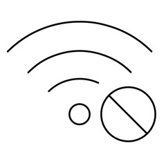 no signal wi fi icon on white background, vector illustration.