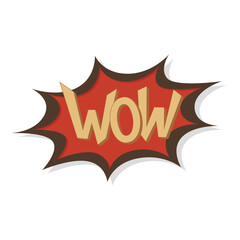 Wow text design. speech bubble calligraphy. WOW comic icon.