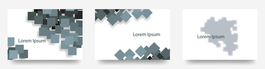 正方形をランダムに配置したイラスト　広告に使えそうなベクターテンプレートカード/ポストカード/シンプルなデザインの名刺/背景/ビジネス/壁紙