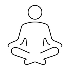 meditation icon on white background, vector illustration.