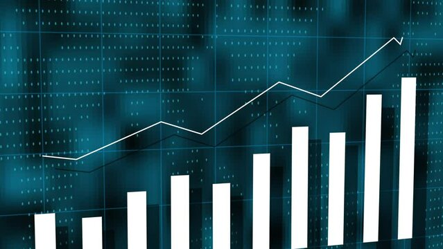 Animated business Graph Chart arrows and indicating profit in the colorful animation background. mz 217