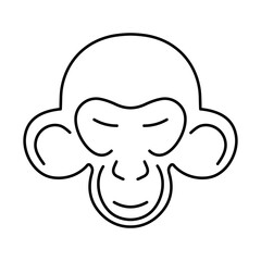 monkey icon on white background, vector illustration.