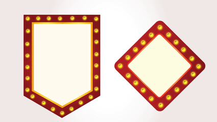 Marquee Light Banner, Lightbulb SignBoard vector