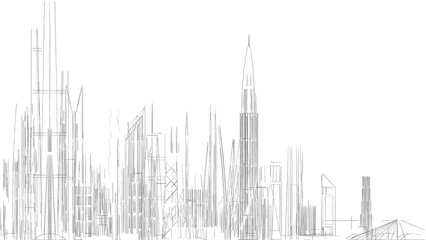 sketch of a city