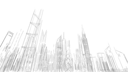sketch of a city