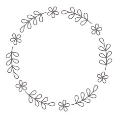 Flower frame leaf circle